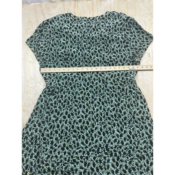 DEREK LAM 10 Crosby Dress Womens 20 Green Grommet Detail V-Neck Silk Blend Lined - Picture 6 of 6